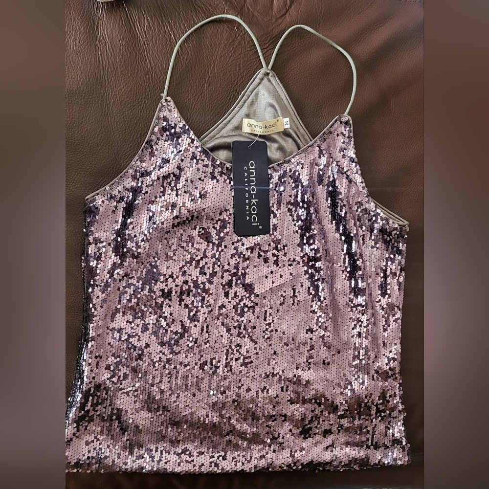 Women's Sequin Top - Rose Gold